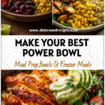 Colorful Chicken & Quinoa Power Bowl with avocado, corn, and lime featuring Healthy Bowls style plating.